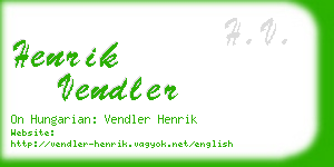 henrik vendler business card